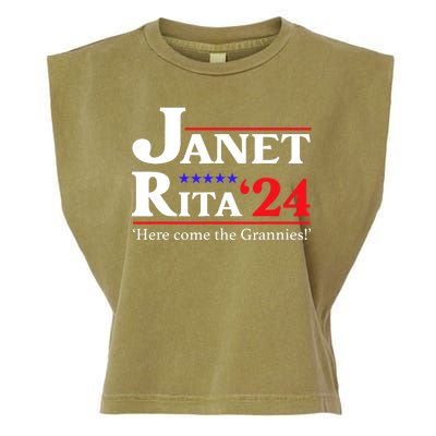 Janet And Rita 2024 Here Come The Grannies President Garment-Dyed Women's Muscle Tee