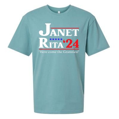 Janet And Rita 2024 Here Come The Grannies President Sueded Cloud Jersey T-Shirt