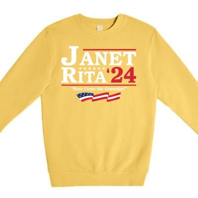 Janet And Rita For President 2024 Here Come The Grannies 24 Premium Crewneck Sweatshirt