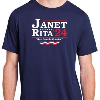 Janet And Rita For President 2024 Here Come The Grannies 24 Adult ChromaSoft Performance T-Shirt