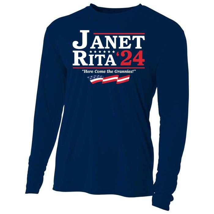 Janet And Rita For President 2024 Here Come The Grannies 24 Cooling Performance Long Sleeve Crew