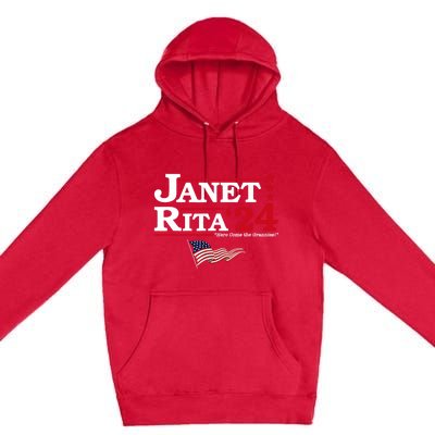 Janet And Rita 2024 Here Come The Grannies Usa Flag 4th July Premium Pullover Hoodie