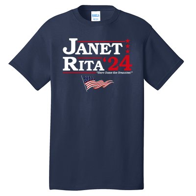 Janet And Rita 2024 Here Come The Grannies Usa Flag 4th July Tall T-Shirt