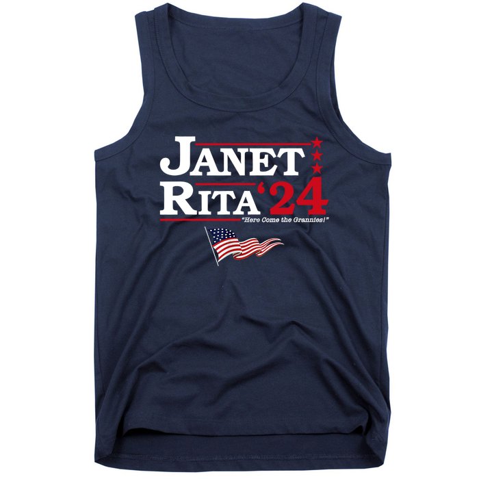 Janet And Rita 2024 Here Come The Grannies Usa Flag 4th July Tank Top