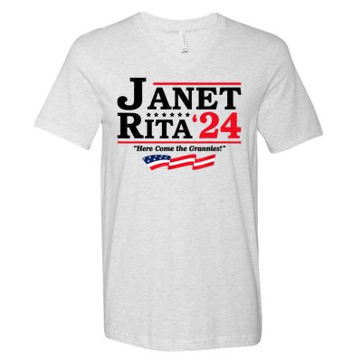 Janet And Rita For President 2024 Here Come The Grannies 24s V-Neck T-Shirt