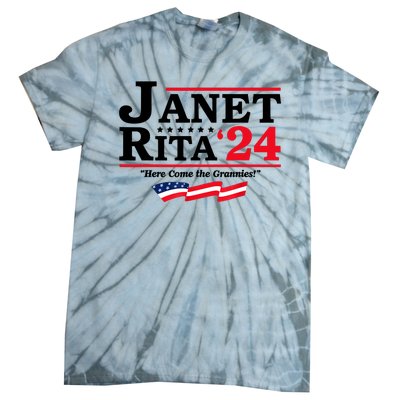 Janet And Rita For President 2024 Here Come The Grannies 24s Tie-Dye T-Shirt