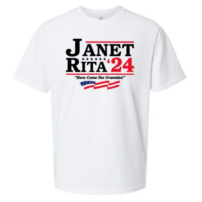 Janet And Rita For President 2024 Here Come The Grannies 24s Sueded Cloud Jersey T-Shirt