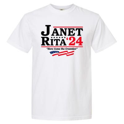 Janet And Rita For President 2024 Here Come The Grannies 24s Garment-Dyed Heavyweight T-Shirt