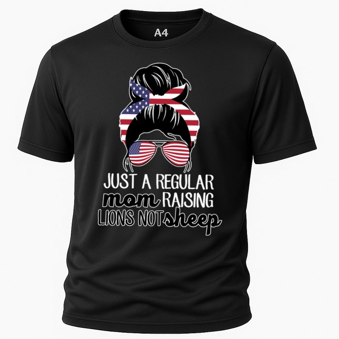 Just A Regular Mom Raising Lions Not Sheep Cooling Performance Crew T-Shirt