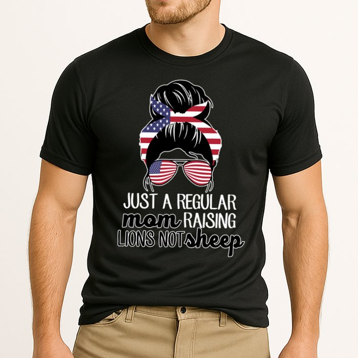 Just A Regular Mom Raising Lions Not Sheep Cooling Performance Crew T-Shirt