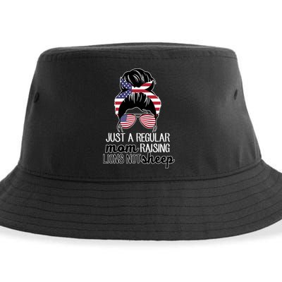Just A Regular Mom Raising Lions Not Sheep Sustainable Bucket Hat