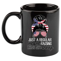 Just A Regular Mom Raising Lions Not Sheep 11oz C Handle Ceramic Mug