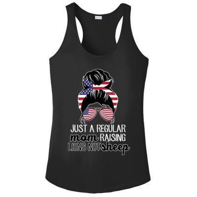 Just A Regular Mom Raising Lions Not Sheep Ladies PosiCharge Competitor Racerback Tank