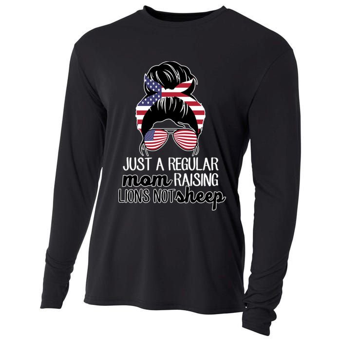 Just A Regular Mom Raising Lions Not Sheep Cooling Performance Long Sleeve Crew