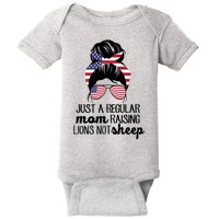 Just A Regular Mom Raising Lions Not Sheep Baby Bodysuit