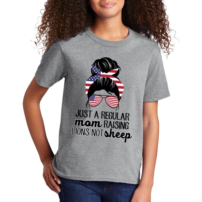 Just A Regular Mom Raising Lions Not Sheep Kids T-Shirt
