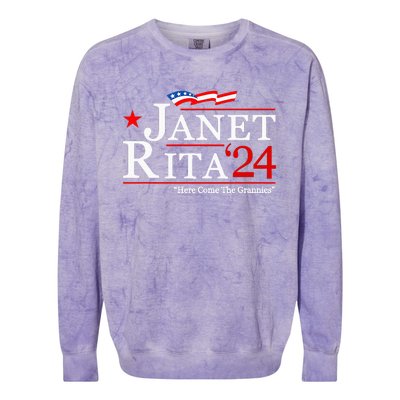 Janet And Rita For President 2024 Colorblast Crewneck Sweatshirt