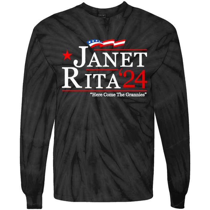 Janet And Rita For President 2024 Tie-Dye Long Sleeve Shirt