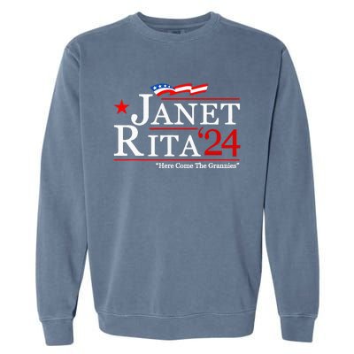 Janet And Rita For President 2024 Garment-Dyed Sweatshirt