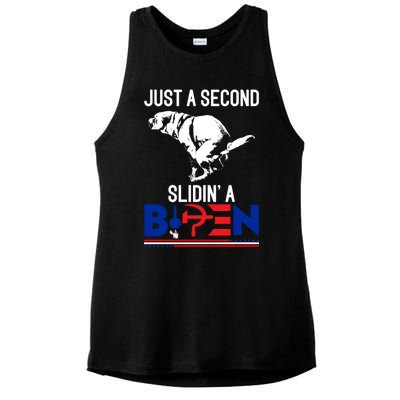 Just A Second Slidin' A Biden Ladies PosiCharge Tri-Blend Wicking Tank