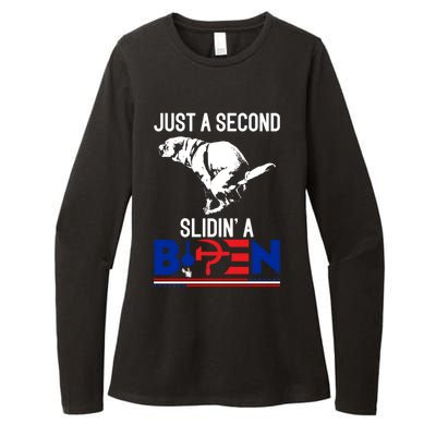 Just A Second Slidin' A Biden Womens CVC Long Sleeve Shirt