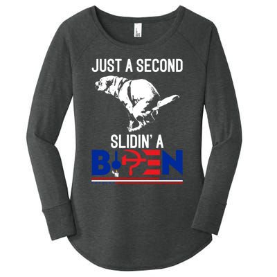 Just A Second Slidin' A Biden Women's Perfect Tri Tunic Long Sleeve Shirt