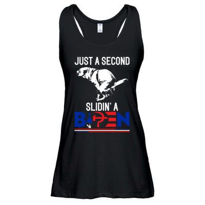 Just A Second Slidin' A Biden Ladies Essential Flowy Tank