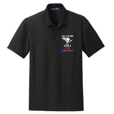 Just A Second Slidin' A Biden Dry Zone Grid Polo