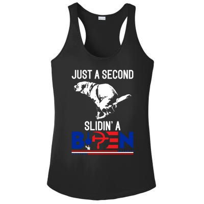 Just A Second Slidin' A Biden Ladies PosiCharge Competitor Racerback Tank