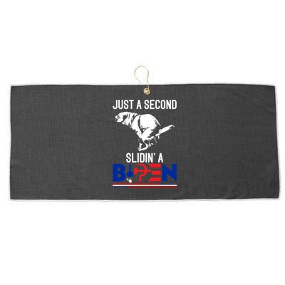 Just A Second Slidin' A Biden Large Microfiber Waffle Golf Towel