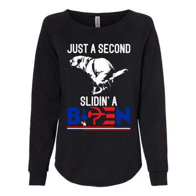 Just A Second Slidin' A Biden Womens California Wash Sweatshirt