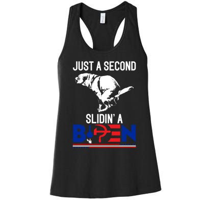 Just A Second Slidin' A Biden Women's Racerback Tank