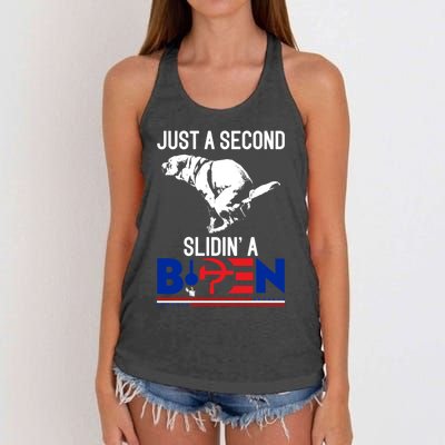 Just A Second Slidin' A Biden Women's Knotted Racerback Tank