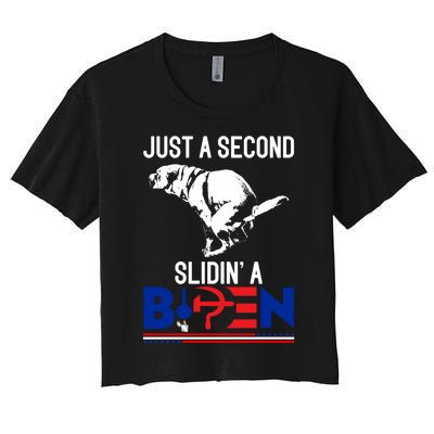 Just A Second Slidin' A Biden Women's Crop Top Tee