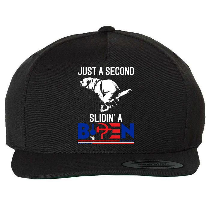Just A Second Slidin' A Biden Wool Snapback Cap