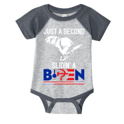 Just A Second Slidin' A Biden Infant Baby Jersey Bodysuit