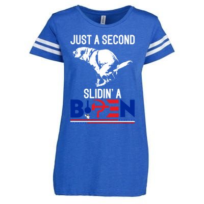 Just A Second Slidin' A Biden Enza Ladies Jersey Football T-Shirt