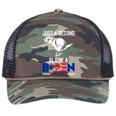 Just A Second Slidin' A Biden Retro Rope Trucker Hat Cap