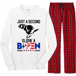 Just A Second Slidin' A Biden Long Sleeve Pajama Set