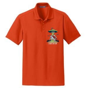 Jesus And Santa Riding On Unicorn Christmas Alien Ufo Believe Gift Dry Zone Grid Polo