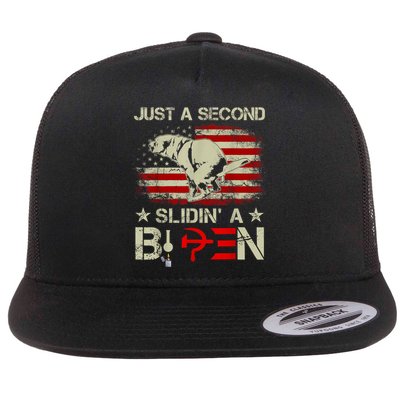 Just A Second Slidin A Biden Funny Saying Biden President Flatbill Hat