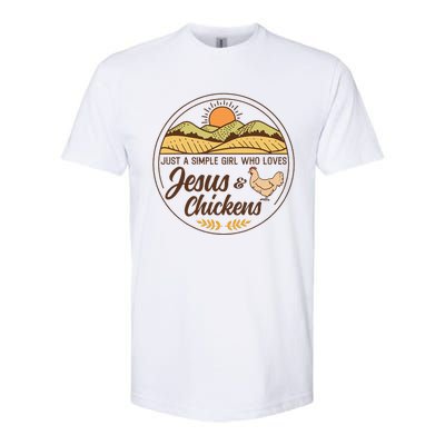 Just A Simple Girl Who Loved Jesus And Chickens Christian Softstyle CVC T-Shirt