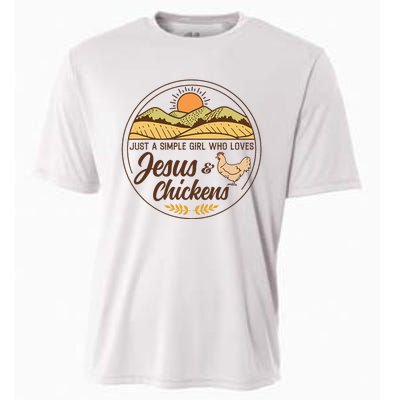 Just A Simple Girl Who Loved Jesus And Chickens Christian Cooling Performance Crew T-Shirt