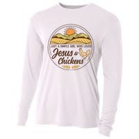 Just A Simple Girl Who Loved Jesus And Chickens Christian Cooling Performance Long Sleeve Crew