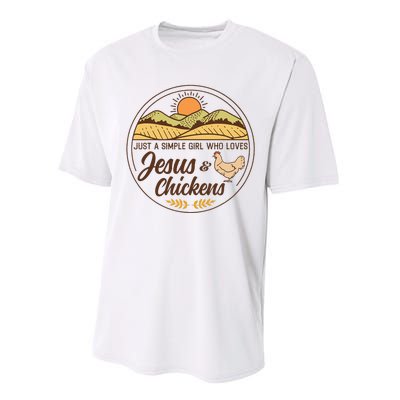 Just A Simple Girl Who Loved Jesus And Chickens Christian Performance Sprint T-Shirt