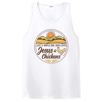 Just A Simple Girl Who Loved Jesus And Chickens Christian PosiCharge Competitor Tank