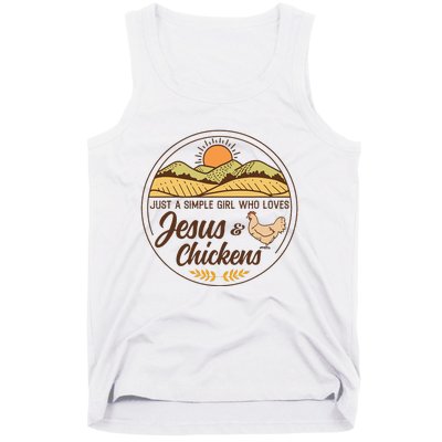 Just A Simple Girl Who Loved Jesus And Chickens Christian Tank Top