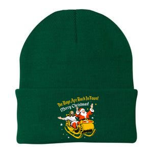 Jesus And Santa Claus The Are Back In A Town Christmas Knit Cap Winter Beanie