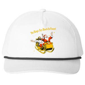 Jesus And Santa Claus The Are Back In A Town Christmas Snapback Five-Panel Rope Hat