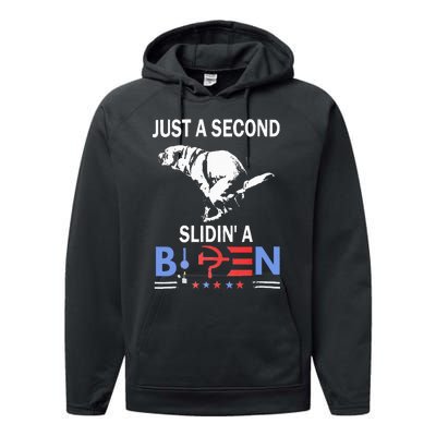 Just A Second Slidin A Biden Performance Fleece Hoodie